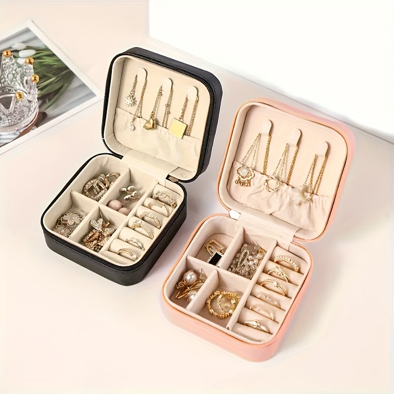 Chic Leather Jewelry Organizer Box - Portable Travel Case For Rings, Earrings, Necklaces & Bracelets - Perfect Gift For Birthdays, Christmas & New Year, Storage Holder Boxes, Pendant
Chic Leather Jewelry Organizer Box - Portable Travel Case For Rings, Earrings, Necklaces & Bracelets - Perfect Gift For Birthdays, Christmas & New Year, Storage Holder Boxes, Pendant