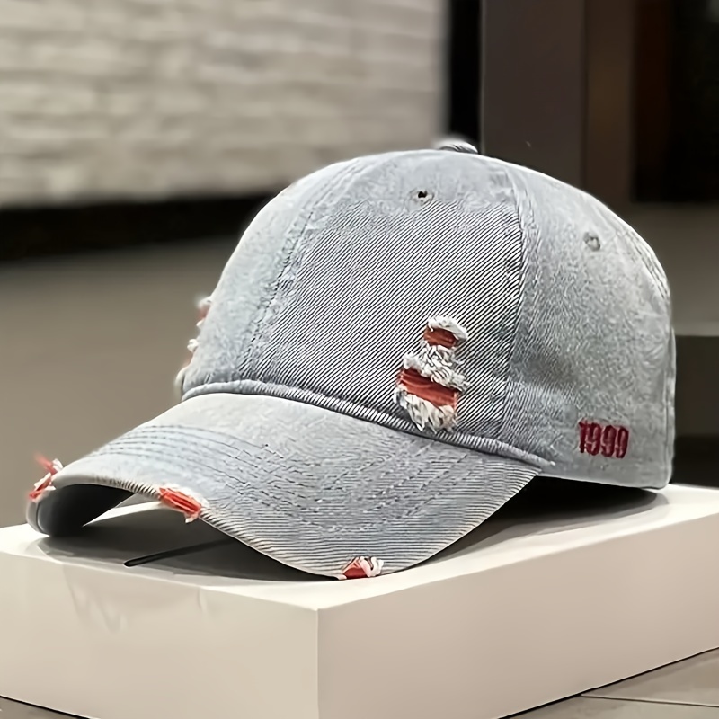 Trendy Raw Hem Denim Baseball Cap Washed Distressed Casual Sports Hats Unisex Breathable Adjustable Dad Hat For Women Men
Trendy Raw Hem Denim Baseball Cap Washed Distressed Casual Sports Hats Unisex Breathable Adjustable Dad Hat For Women Men
