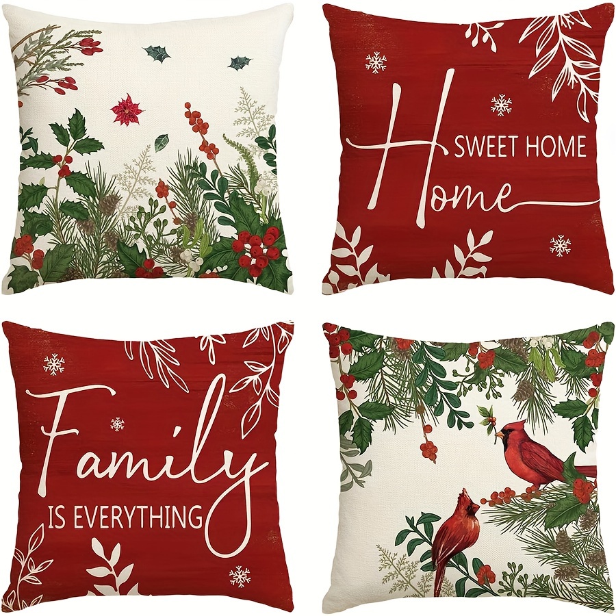 4pcs, Christmas Poinsettia Throw Pillow Covers, Decoration For Sofa Couch, Best For Christmas
4pcs, Christmas Poinsettia Throw Pillow Covers, Decoration For Sofa Couch, Best For Christmas