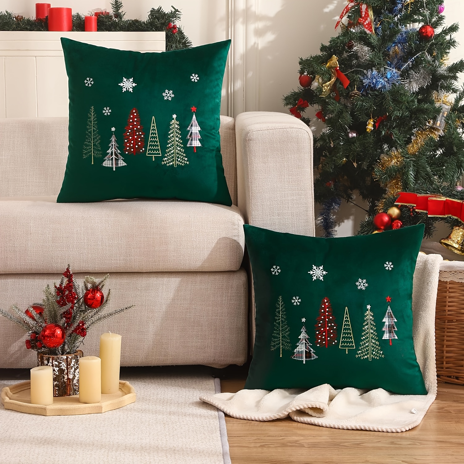 Christmas Embroidery 18*18 Set Of 2 Christmas Decor Pillowcases Christmas Tree Pillowcase
Christmas Embroidery 18*18 Set Of 2 Christmas Decor Pillowcases Christmas Tree Pillowcase