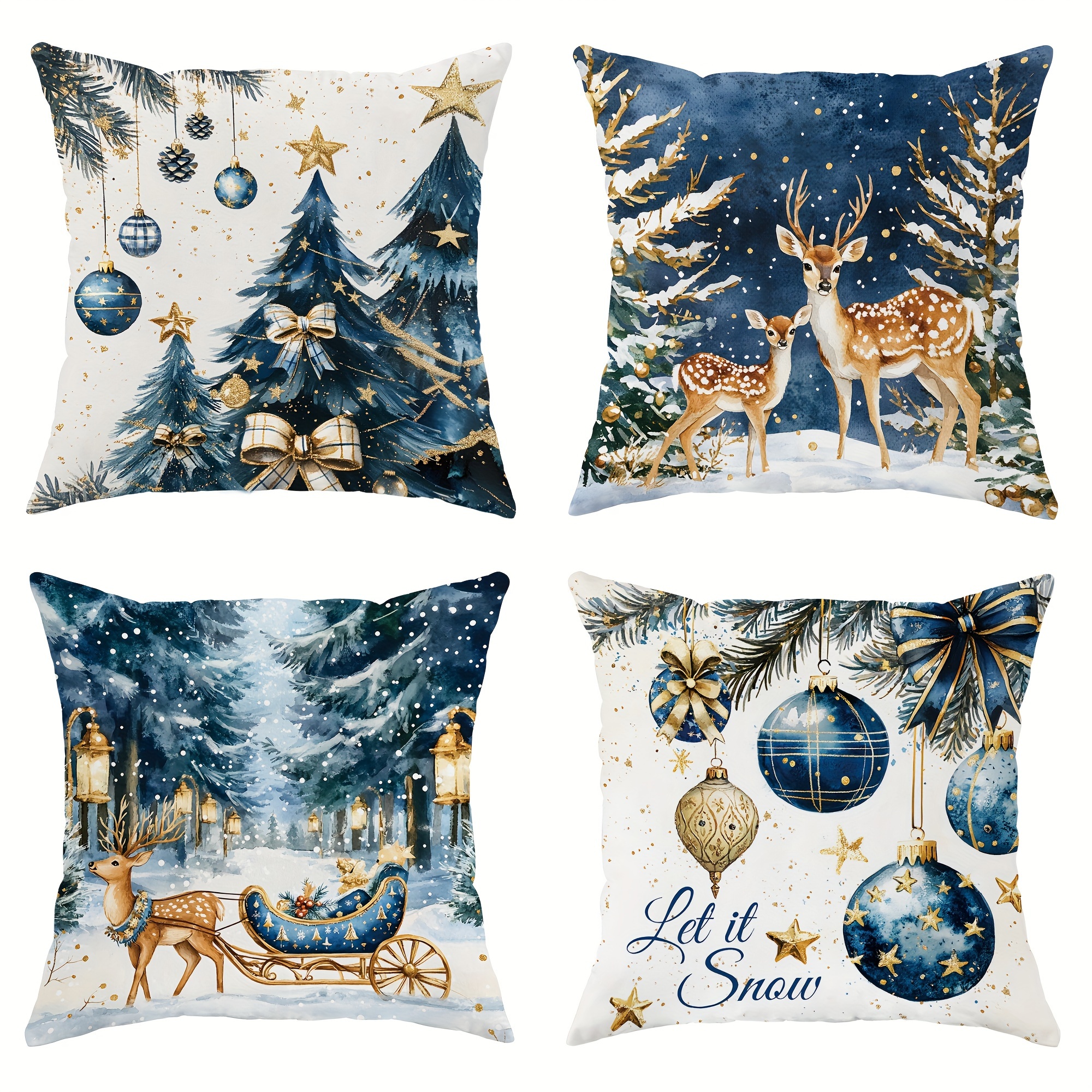 4pcs Christmas Decorations Pillowcases 1 Sided 18in*18in For Christmas Bedroom Sofa Bed Decor Inserts
4pcs Christmas Decorations Pillowcases 1 Sided 18in*18in For Christmas Bedroom Sofa Bed Decor Inserts