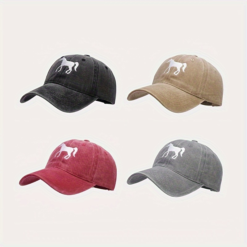 1pc Unisex Sunshade Breathable Adjustable Baseball Cap With Horse Embroidery For Outdoor Sport
1pc Unisex Sunshade Breathable Adjustable Baseball Cap With Horse Embroidery For Outdoor Sport