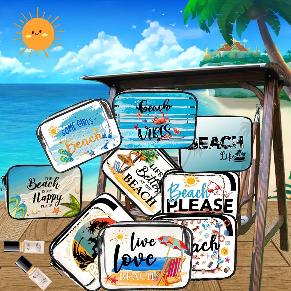 Portable Clutch Zipper Square Storage Makeup Bag, Summer Beach Letters Pattern Toiletry Wash Small Bag
Portable Clutch Zipper Square Storage Makeup Bag, Summer Beach Letters Pattern Toiletry Wash Small Bag