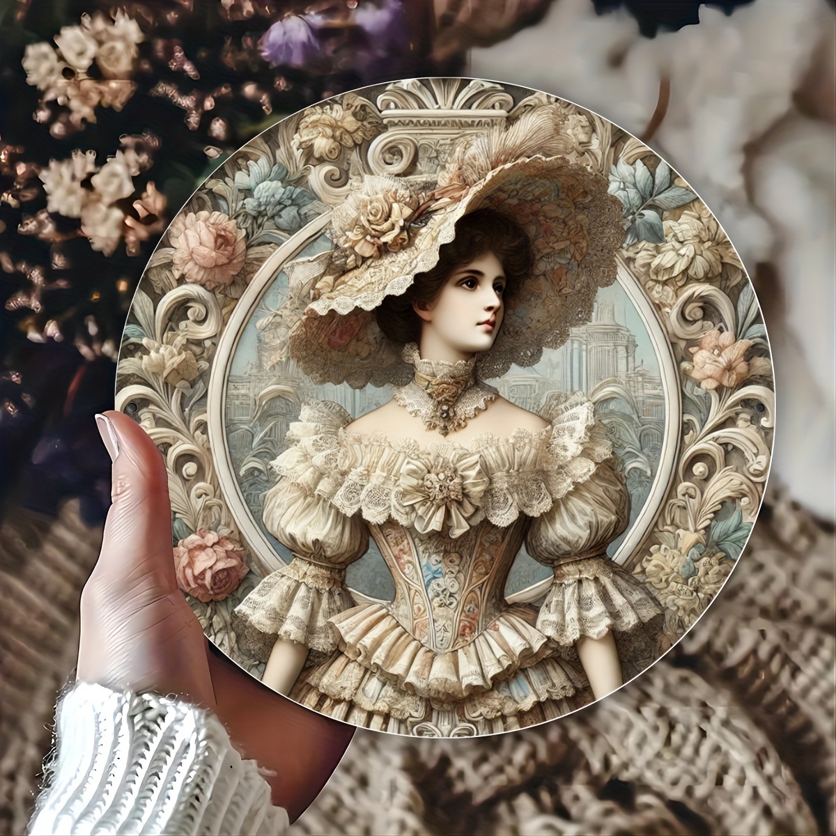 Victorian Lady Aluminum Wall Art - Elegant Waterproof Metal Sign With Floral Embellishments, Foil Engraving Vintage Decor
Victorian Lady Aluminum Wall Art - Elegant Waterproof Metal Sign With Floral Embellishments, Foil Engraving Vintage Decor