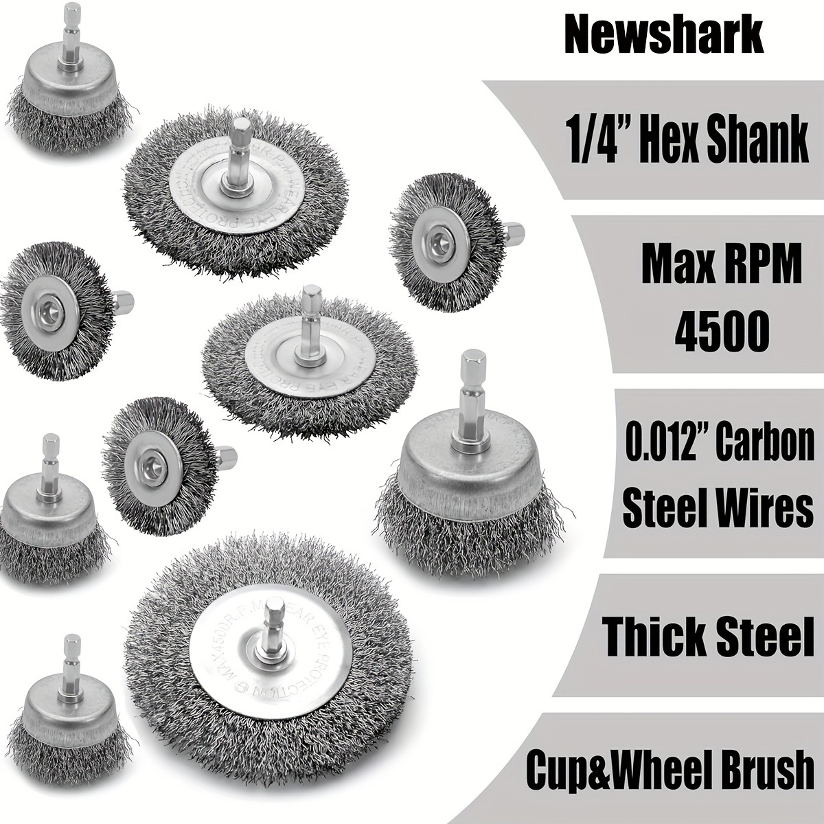 10pcs Cup Set, For 1/4 Hex 0.012 Coarse Steel Crimped For Cleaning , Stripping And Abrasive, For
10pcs Cup Set, For 1/4 Hex 0.012 Coarse Steel Crimped For Cleaning , Stripping And Abrasive, For