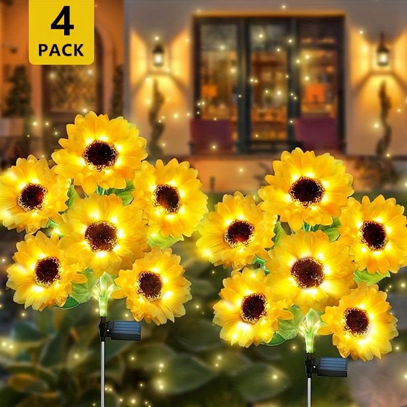 4pcs Solar Sunflower Garden Lights, Outdoor Solar Lights With 24 Bright Leds, Lifelike Bigger Sunflower Design, For Garden, Pathway, And Home Decor, Solar Garden Lights
4pcs Solar Sunflower Garden Lights, Outdoor Solar Lights With 24 Bright Leds, Lifelike Bigger Sunflower Design, For Garden, Pathway, And Home Decor, Solar Garden Lights