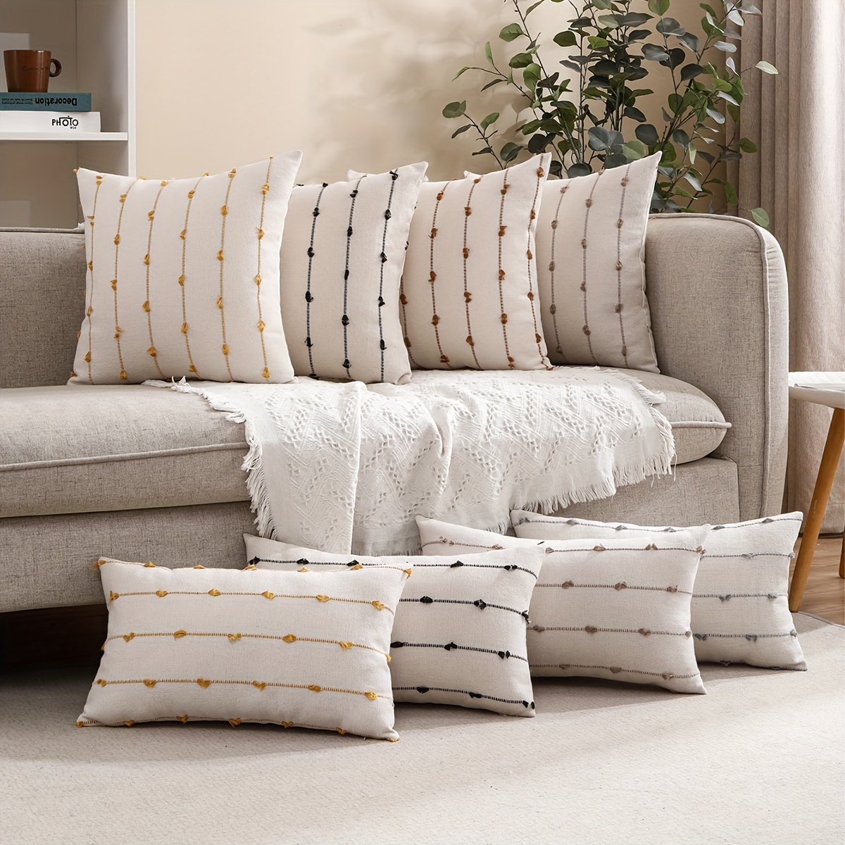 2-pack Burlap Throw Pillow Covers, 18x18 Inches, Textured Jacquard Design, Sofa Decor Cushions
2-pack Burlap Throw Pillow Covers, 18x18 Inches, Textured Jacquard Design, Sofa Decor Cushions