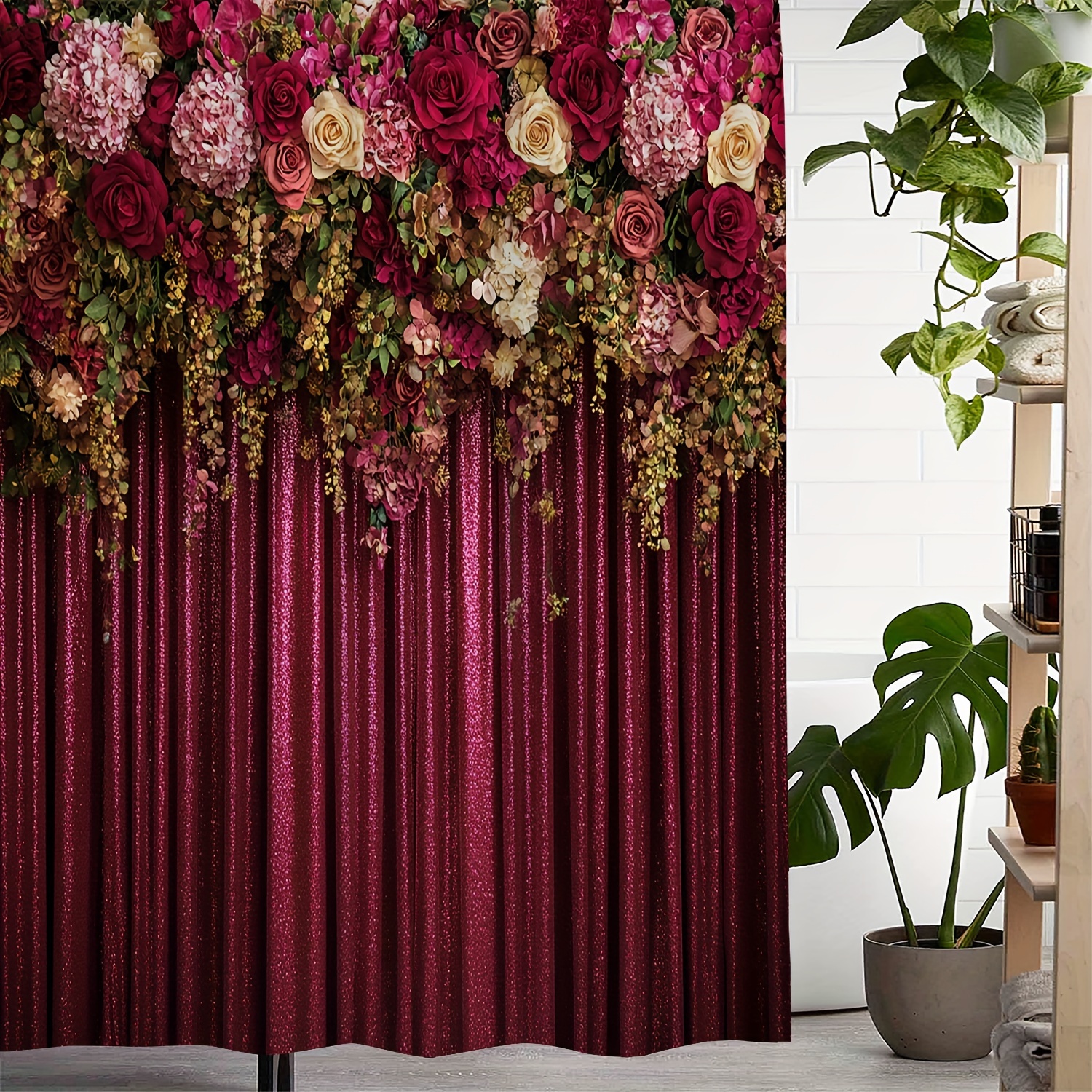 Open Retro Green Plant Floral Print Waterproof Shower Curtain, Curtain With 12 Hooks Curtain For Windows
Open Retro Green Plant Floral Print Waterproof Shower Curtain, Curtain With 12 Hooks Curtain For Windows