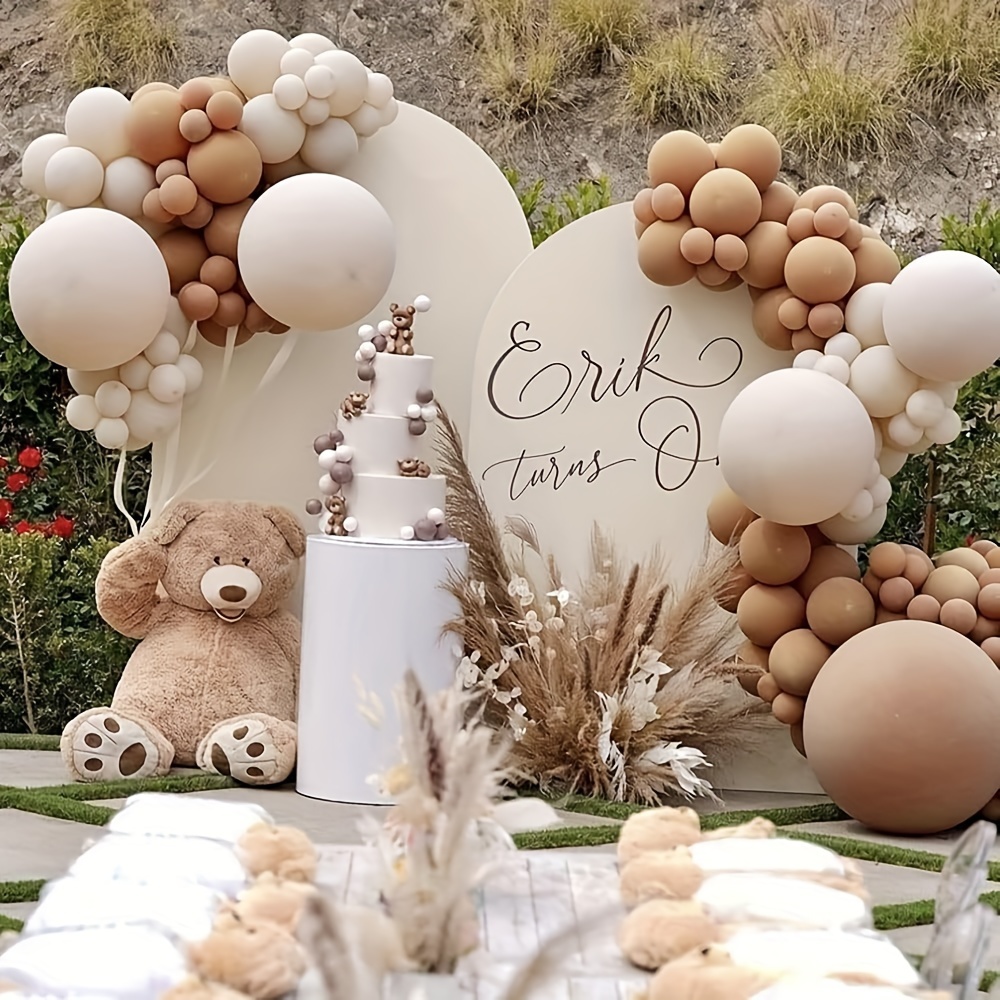 130pcs Brown Balloons Garland Set, Coffee Cream Theme Birthday Wedding Party Bridal Shower House Decoration
130pcs Brown Balloons Garland Set, Coffee Cream Theme Birthday Wedding Party Bridal Shower House Decoration