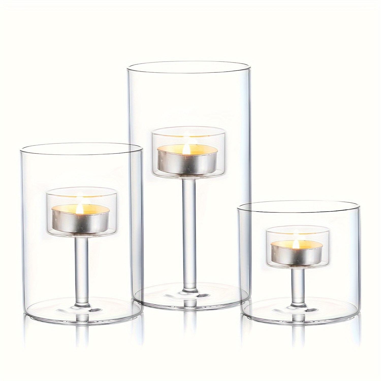 3pcs Cylinder Glass Decorative Hurricane Candle Holder Clear Votive Candle Holders Table Centerpieces For Dining Room Wedding Parties Home Decorations
3pcs Cylinder Glass Decorative Hurricane Candle Holder Clear Votive Candle Holders Table Centerpieces For Dining Room Wedding Parties Home Decorations