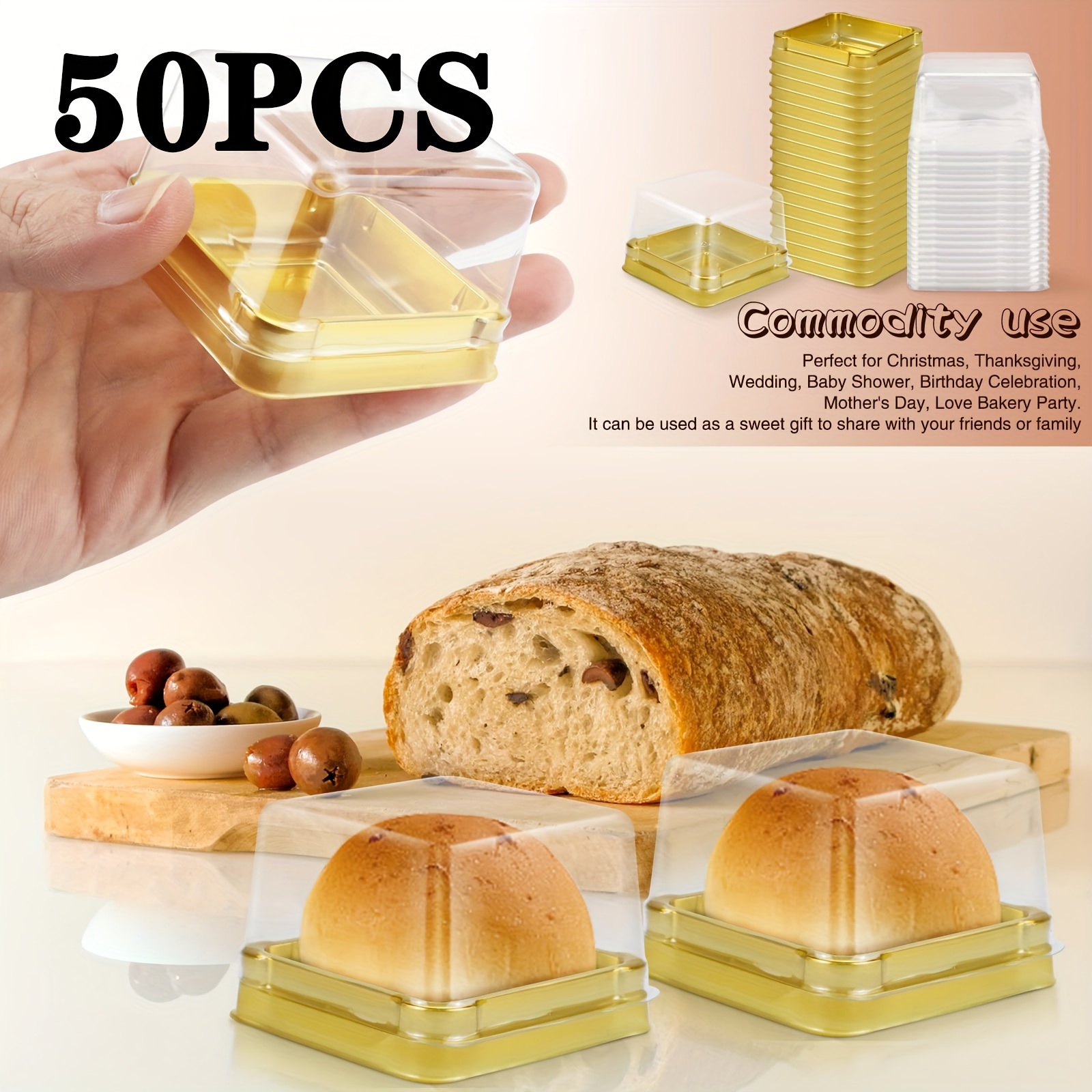 50-piece Mini Cupcake Containers - Clear Plastic, Reusable Dessert Boxes With Lids For Weddings & Birthdays
50-piece Mini Cupcake Containers - Clear Plastic, Reusable Dessert Boxes With Lids For Weddings & Birthdays