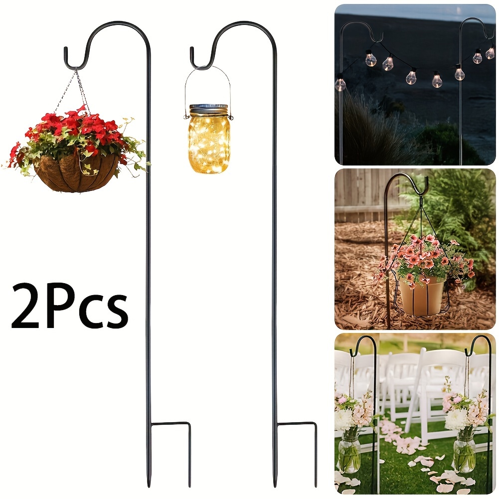 2pcs Contemporary Hooks, Metal Garden Stakes With Wall Mount - Plant Hanger For Solar Lights, Lanterns, Mason Jars, Bird Feeders, And Wedding Decor
2pcs Contemporary Hooks, Metal Garden Stakes With Wall Mount - Plant Hanger For Solar Lights, Lanterns, Mason Jars, Bird Feeders, And Wedding Decor