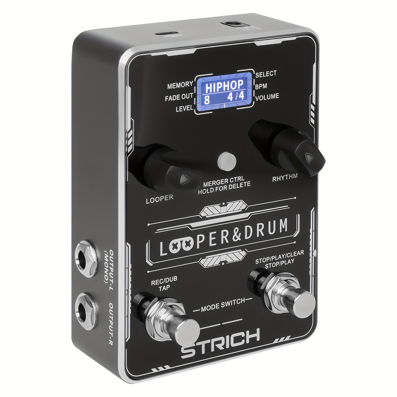Strich Stereo Pedal Guitar Pedal With Built-in Drum Machine, Diverse Drum Patterns, 160 Minutes Recording Time, Usb For /export, Support Software Editing Footswitch Control
Strich Stereo Pedal Guitar Pedal With Built-in Drum Machine, Diverse Drum Patterns, 160 Minutes Recording Time, Usb For /export, Support Software Editing Footswitch Control