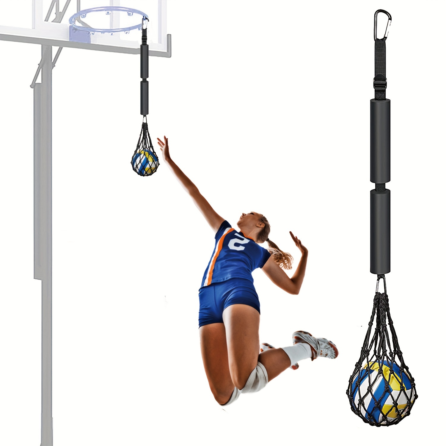 Youth Volleyball Spike Training System With Adjustable Height, Polypropylene (pp) Cord, And Cushioned Ball Holder - Unisex Volleyball Training Aid With Thickened Sponge And Sturdy Carabiner
Youth Volleyball Spike Training System With Adjustable Height, Polypropylene (pp) Cord, And Cushioned Ball Holder - Unisex Volleyball Training Aid With Thickened Sponge And Sturdy Carabiner