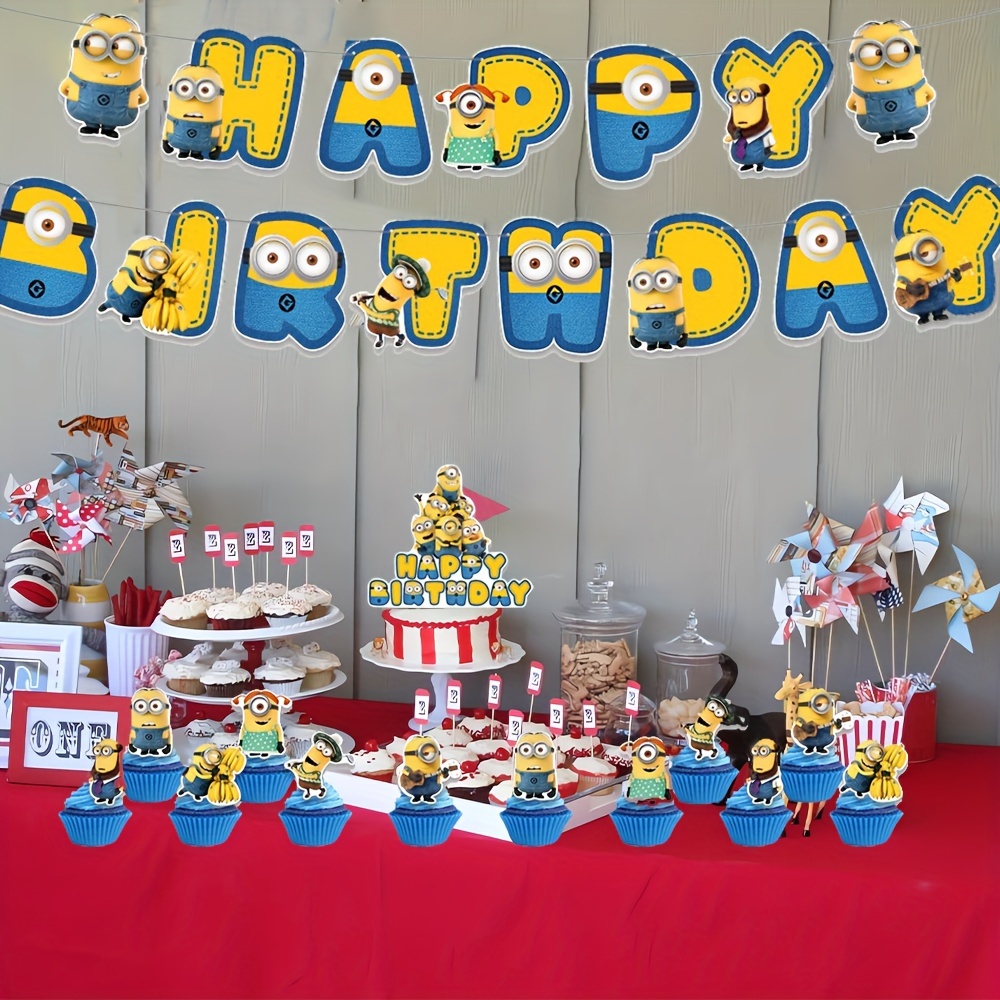 28-piece Yellow Birthday Party Supplies Set – Cartoon Banner & Cake Decorations Kit, Suitable For Birthday Events – Paper Material, No Electricity Needed
28-piece Yellow Birthday Party Supplies Set – Cartoon Banner & Cake Decorations Kit, Suitable For Birthday Events – Paper Material, No Electricity Needed