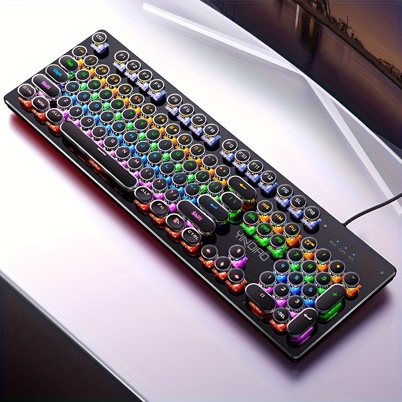 Gaming Keyboard - 104-key With Green Switches & Vibrant - Usb Wired For Seamless Office & Play, Compatible With Desktops, Computers & Notebooks
Gaming Keyboard - 104-key With Green Switches & Vibrant - Usb Wired For Seamless Office & Play, Compatible With Desktops, Computers & Notebooks