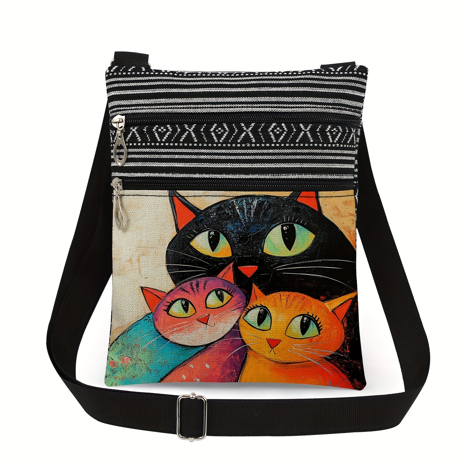 Cat Print -body Sling Bag For Women, Polyester Basic Casual Shoulder Pouch With Multi-compartment, Adjustable Strap, Hand Washable - Daily Organizer
Cat Print -body Sling Bag For Women, Polyester Basic Casual Shoulder Pouch With Multi-compartment, Adjustable Strap, Hand Washable - Daily Organizer