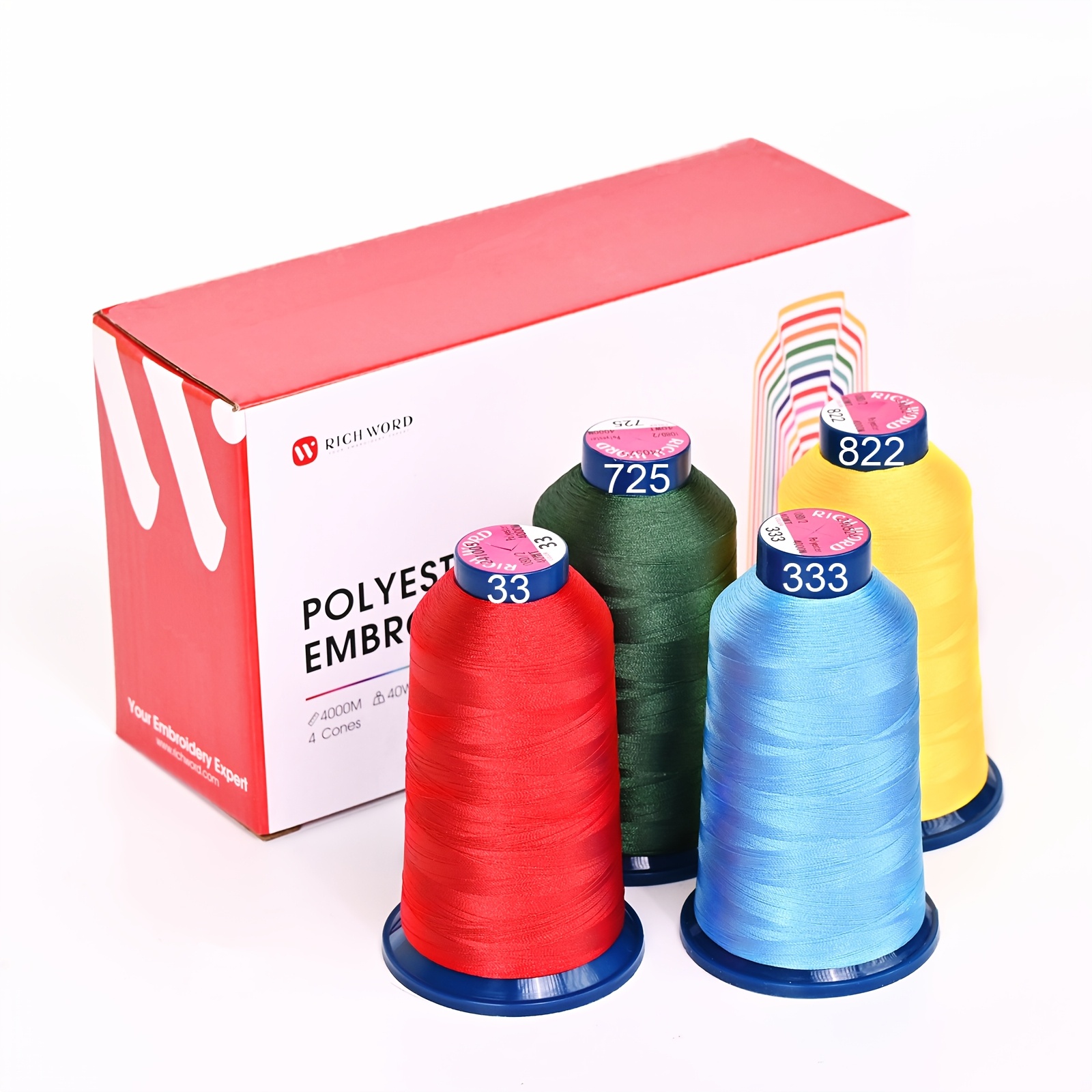 4-pack Embroidery Thread, 40wt Polyester 100% For Embroidery & Quilting Machines, , Christmas Colors, , Business & Personal Use
4-pack Embroidery Thread, 40wt Polyester 100% For Embroidery & Quilting Machines, , Christmas Colors, , Business & Personal Use