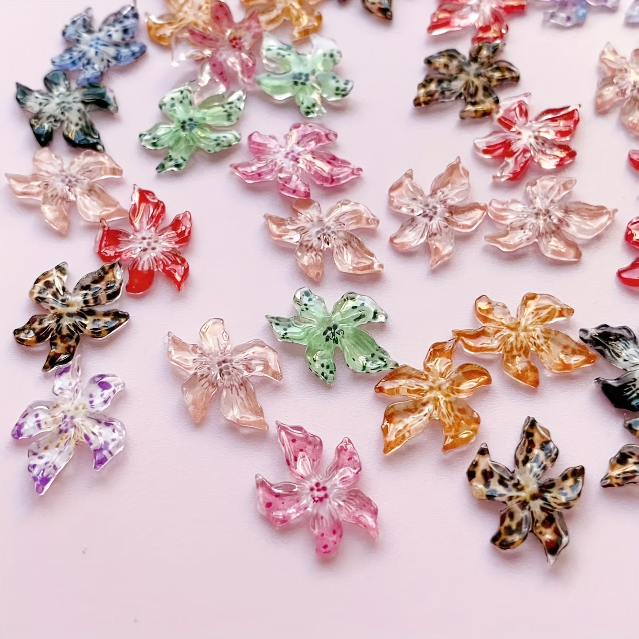 50pcs 3d Floral Nail Art Charms - Ice Design With Leopard Print, Assorted Colors (red, Pink, Blue, Green, Purple) For Diy Manicure And Creative Nail Decorations, Nail Charms
50pcs 3d Floral Nail Art Charms - Ice Design With Leopard Print, Assorted Colors (red, Pink, Blue, Green, Purple) For Diy Manicure And Creative Nail Decorations, Nail Charms