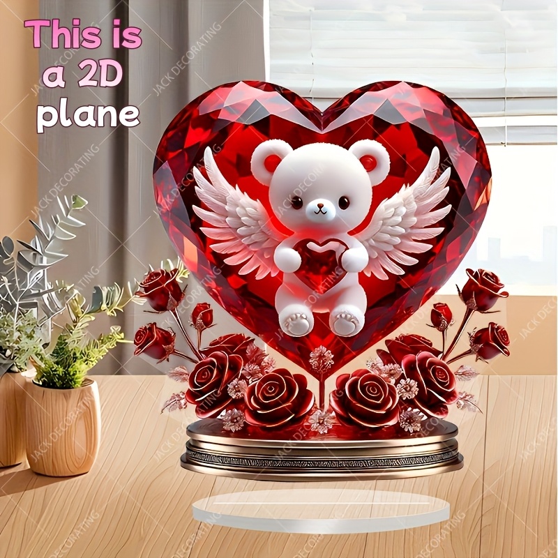 Crystal Bear Heart-shaped Pendant - 2d Flat Acrylic Desktop Decoration, Suitable For Home And Valentine's Day Gifts, Measuring 7.87x7.01 Inches.
Crystal Bear Heart-shaped Pendant - 2d Flat Acrylic Desktop Decoration, Suitable For Home And Valentine's Day Gifts, Measuring 7.87x7.01 Inches.
