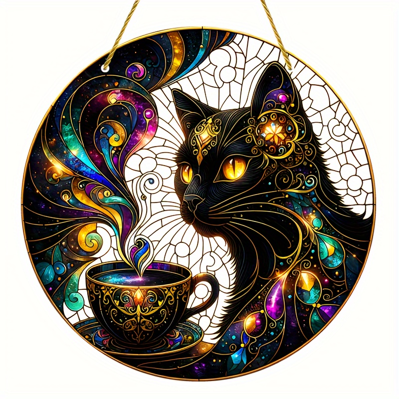 Halloween Black Cat Suncatcher 8"x8" - Window & For Home And Garden Decor, Plastic, Outdoor Yard Display
Halloween Black Cat Suncatcher 8"x8" - Window & For Home And Garden Decor, Plastic, Outdoor Yard Display