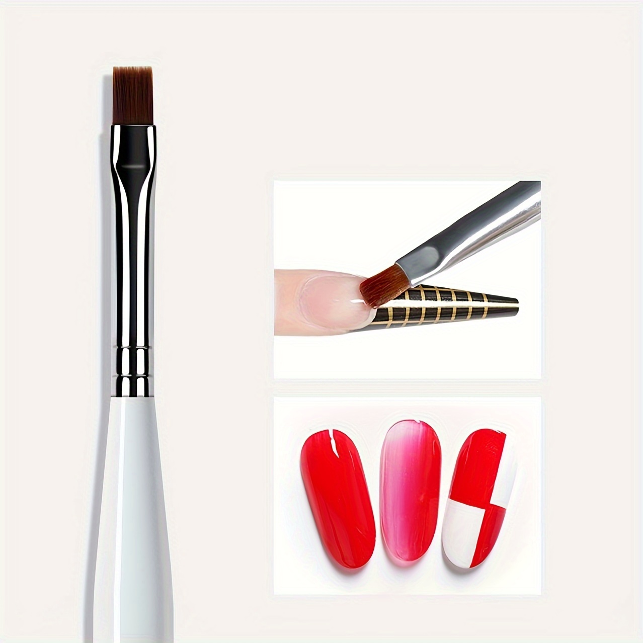Ensemble de 3 Pinceaux pour Nail Art, Stylo à Gel Blanc, Outil de Manucure à Bouche Plate pour une Application Précise
Ensemble de 3 Pinceaux pour Nail Art, Stylo à Gel Blanc, Outil de Manucure à Bouche Plate pour une Application Précise