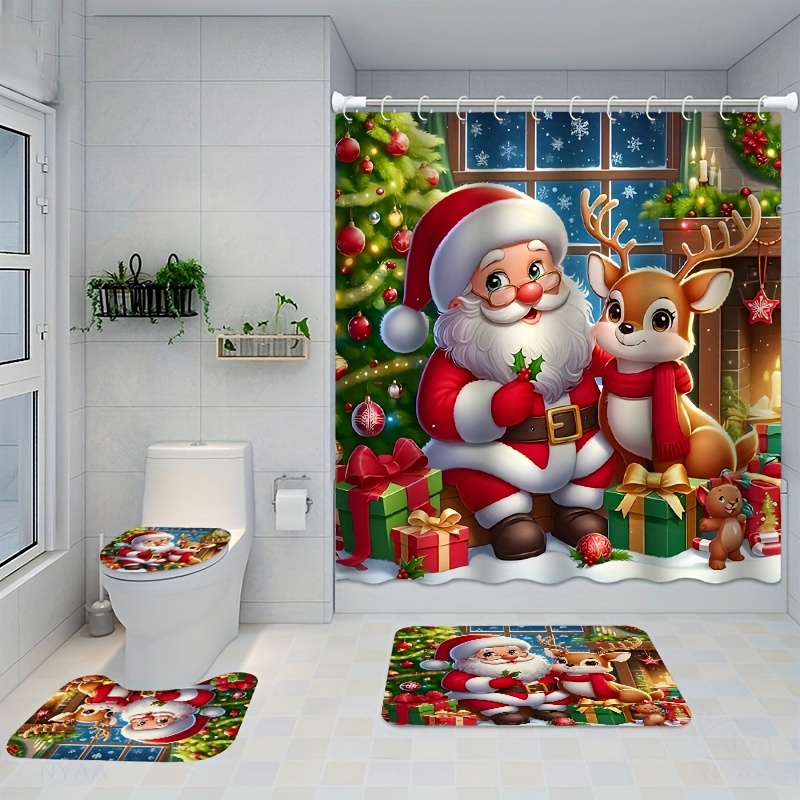 1pc/3/4pcs Christmas Bathroom Shower Set 12 Toilet Bath Mats And Rugs Toilet Washable For Bathroom Accessories ()
1pc/3/4pcs Christmas Bathroom Shower Set 12 Toilet Bath Mats And Rugs Toilet Washable For Bathroom Accessories ()