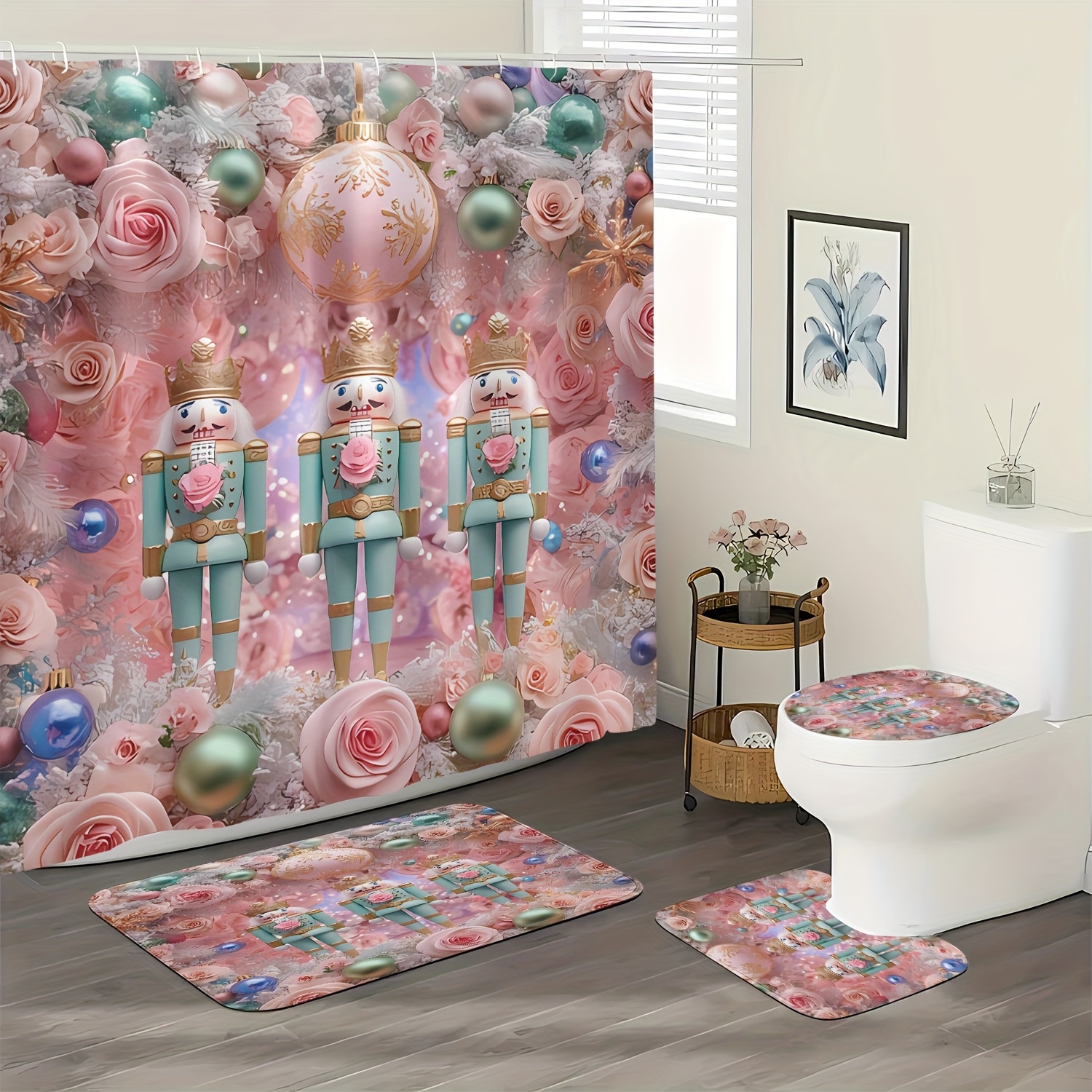 1/4pcs Set - Christmas Shower Curtain Set, Shower Curtain, And 12 , Bathroom Mat, U-shaped Mat, Mat, Bathroom Accessories Decoration
1/4pcs Set - Christmas Shower Curtain Set, Shower Curtain, And 12 , Bathroom Mat, U-shaped Mat, Mat, Bathroom Accessories Decoration