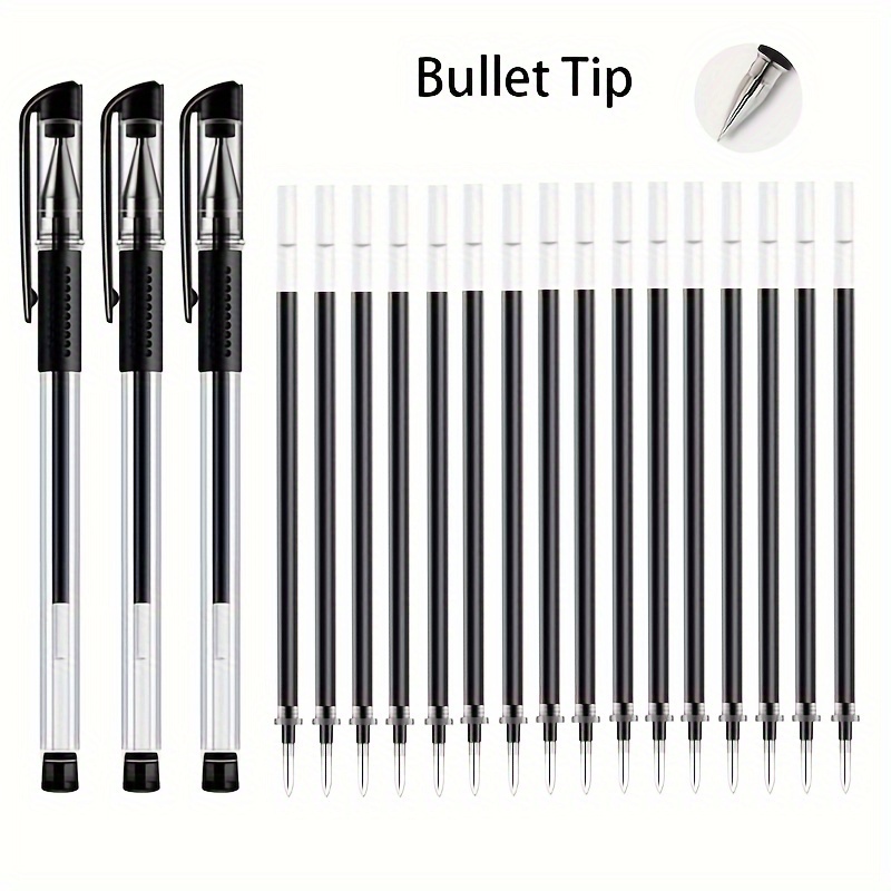 

3 Pens + 15 Refills Gel Pen Set School Supplies Black Blue Red Ink Color 0.5mm Ballpoint Pen Kawaii Pen School Office Stationery