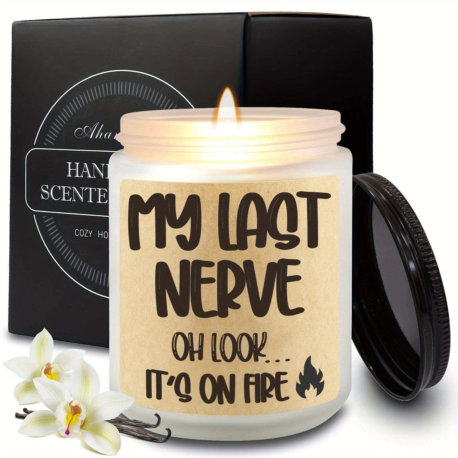 1pcs Funny Scented Jar Candle, Candle Gifts For Women - My Last Nerve Candle - Humorous Unique Gifts For Best Friend Bff Bestie Women Men Coworker Birthday Gift
1pcs Funny Scented Jar Candle, Candle Gifts For Women - My Last Nerve Candle - Humorous Unique Gifts For Best Friend Bff Bestie Women Men Coworker Birthday Gift