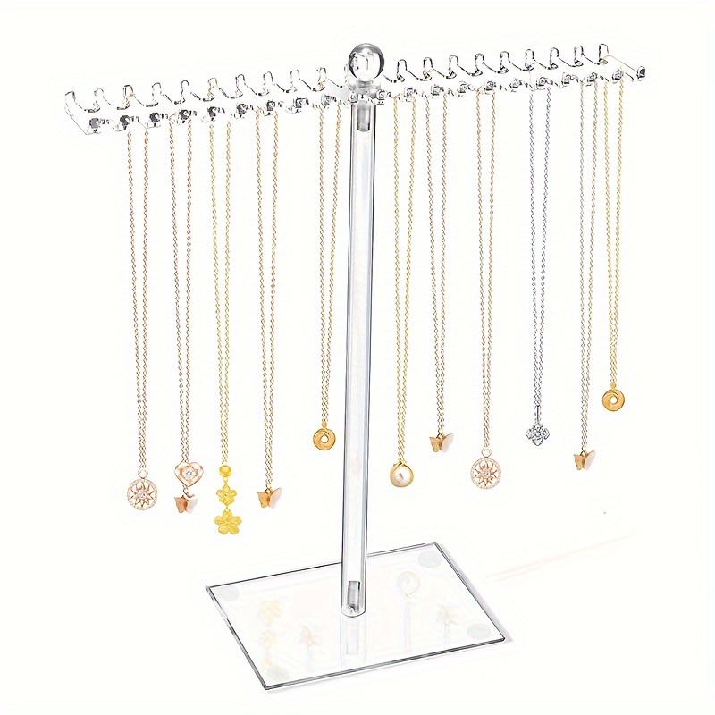 Modern Acrylic Jewelry Organizer - Transparent Necklace & Bracelet Display Stand With Dual Hooks, Perfect For Home Decor
Modern Acrylic Jewelry Organizer - Transparent Necklace & Bracelet Display Stand With Dual Hooks, Perfect For Home Decor