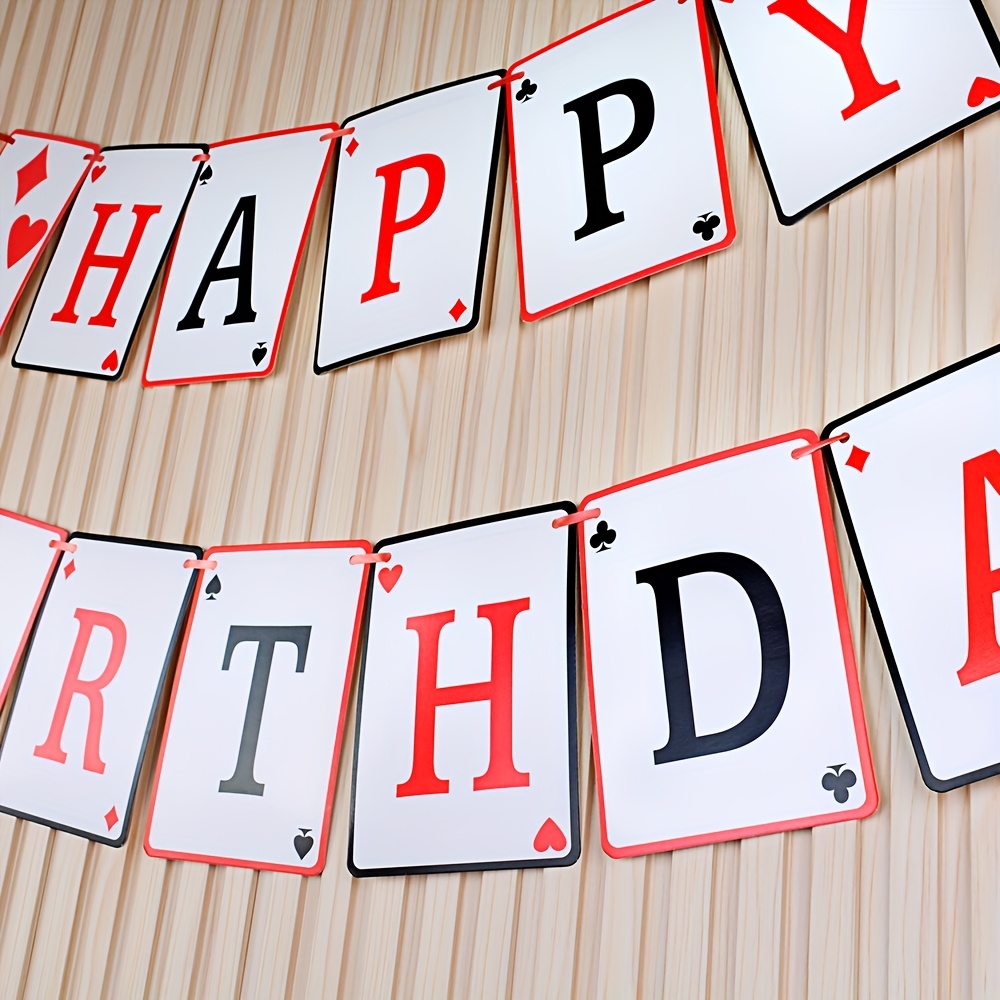 Chic Black, White & Red Banner Set - Playing Card With "" & "birthday" Lettering, Paper Decorations For All , No Power Needed, Birthday Party Decorations
Chic Black, White & Red Banner Set - Playing Card With "" & "birthday" Lettering, Paper Decorations For All , No Power Needed, Birthday Party Decorations