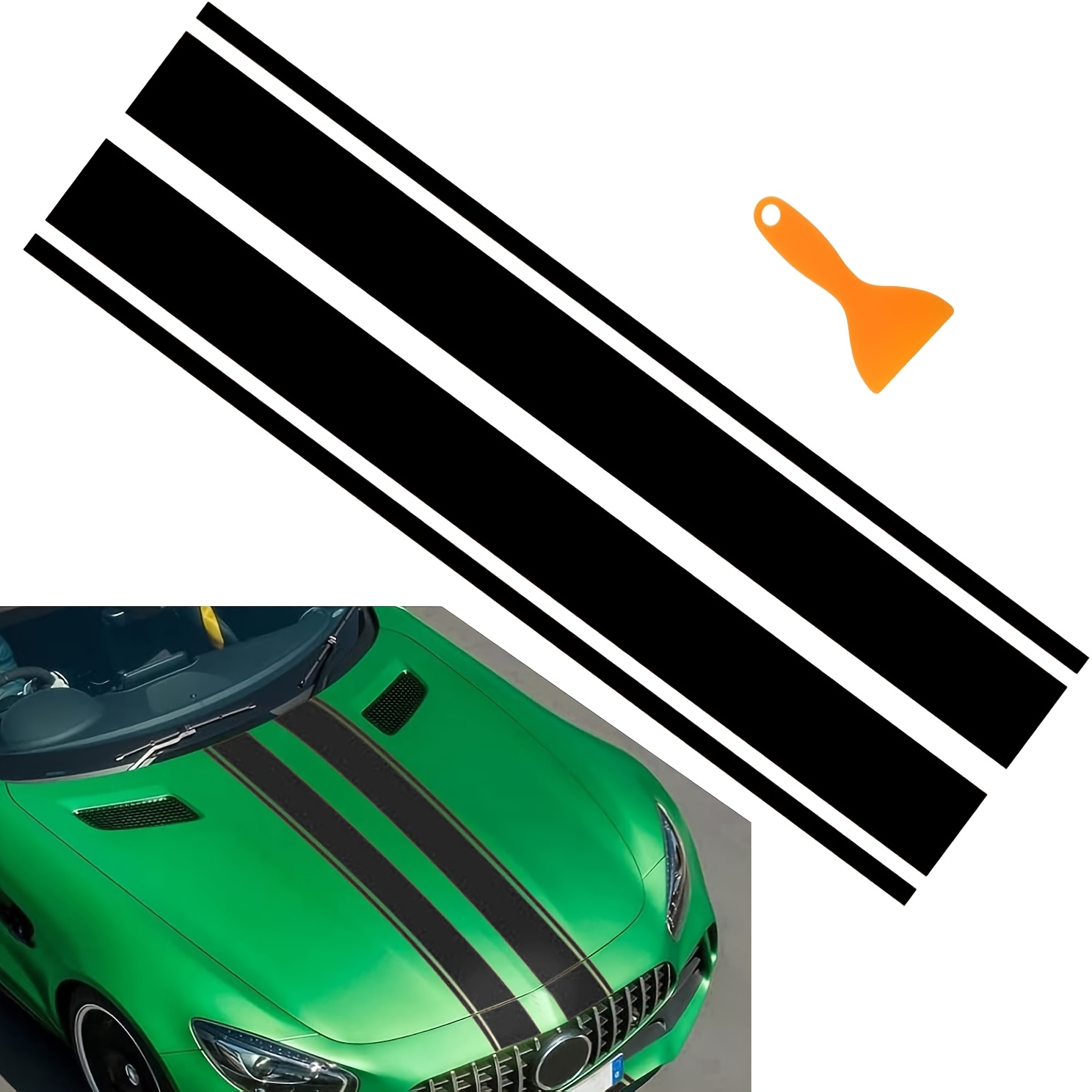 1pc Matte Vinyl Car Hood Decal Sticker - Self-adhesive Racing For Front Exterior Decoration, Single Use Auto Body Modification Accessory
1pc Matte Vinyl Car Hood Decal Sticker - Self-adhesive Racing For Front Exterior Decoration, Single Use Auto Body Modification Accessory