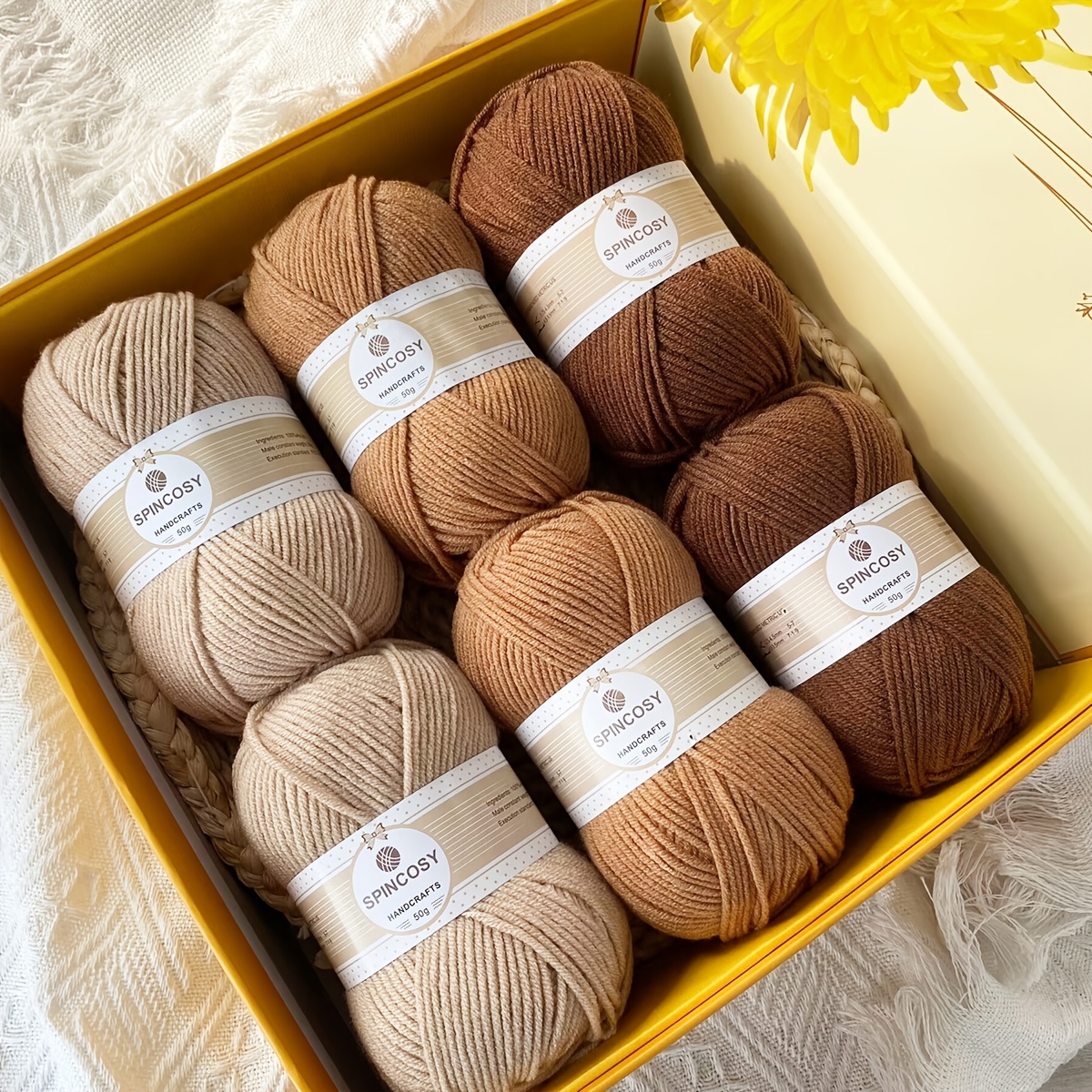 Spincosy Soft Crochet Yarn Set In Macaron Colors - 6pcs, 4-ply Medium Thickness Acrylic Yarn, Crocheting Blankets, Bags, Hats, Scarves, Gloves, And Small Craft Projects, Each 50g/141 Yards
Spincosy Soft Crochet Yarn Set In Macaron Colors - 6pcs, 4-ply Medium Thickness Acrylic Yarn, Crocheting Blankets, Bags, Hats, Scarves, Gloves, And Small Craft Projects, Each 50g/141 Yards