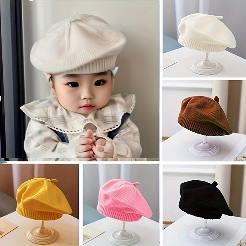 1pc Unisex Baby Solid Color Casual Beret Hat, Stylish Breathable Knitted Painter Cap, For Baby 0-1 Year Old
1pc Unisex Baby Solid Color Casual Beret Hat, Stylish Breathable Knitted Painter Cap, For Baby 0-1 Year Old