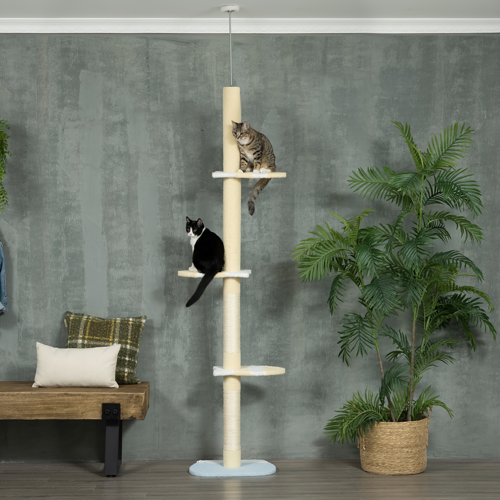 Pawhut 4-tier Tall Cat Tower, Floor To Ceiling Cat Tree, Height Adjustable 87 - 103 Inch With Plush Platforms, Sisal Scratching Posts, Toy Ball For Indoor Cats, Yellow
Pawhut 4-tier Tall Cat Tower, Floor To Ceiling Cat Tree, Height Adjustable 87 - 103 Inch With Plush Platforms, Sisal Scratching Posts, Toy Ball For Indoor Cats, Yellow