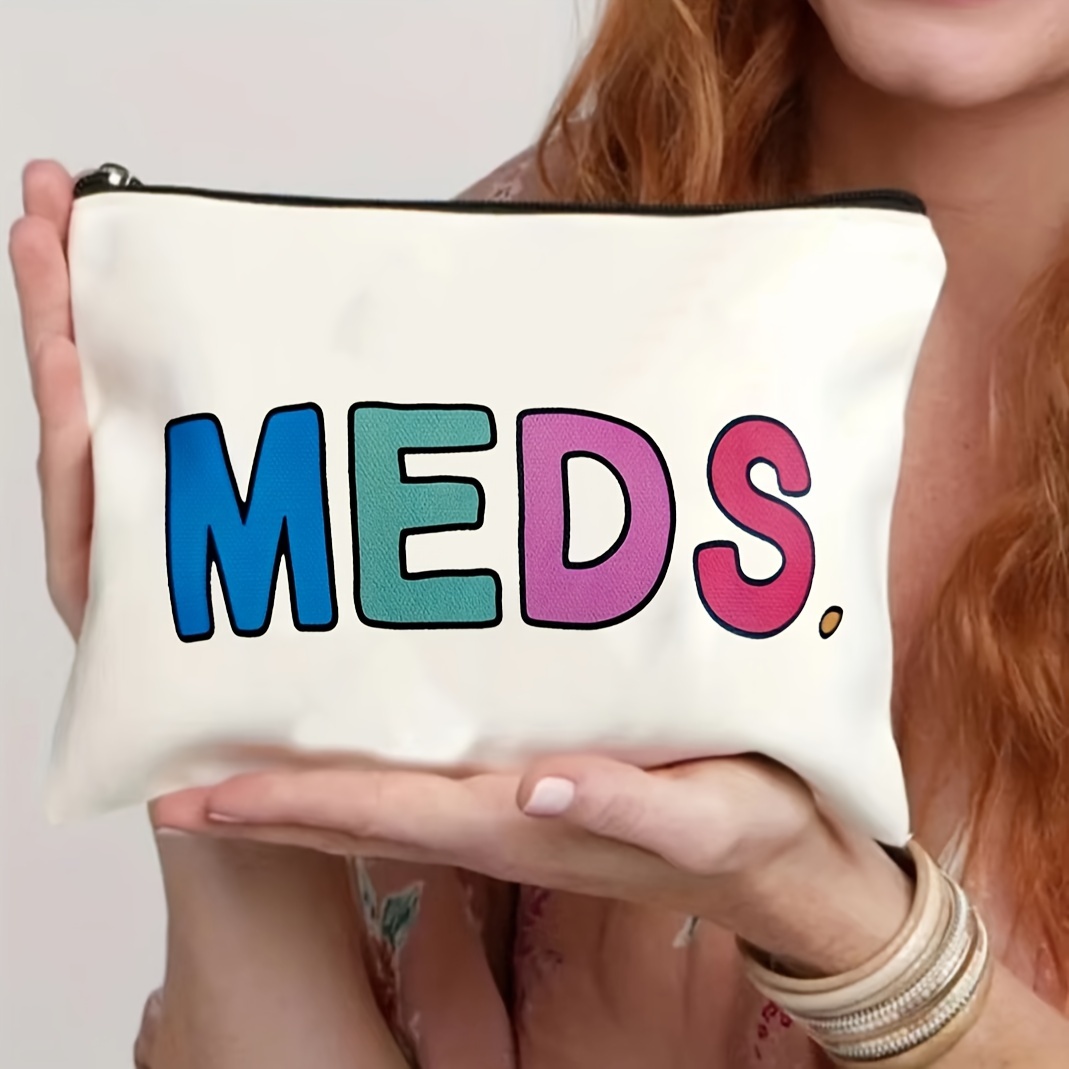 Letters Meds Print Travel Toiletry Bag With Zipper Closure, Foldable And Lightweight Makeup Organizer For Daily Use And Travel
Letters Meds Print Travel Toiletry Bag With Zipper Closure, Foldable And Lightweight Makeup Organizer For Daily Use And Travel