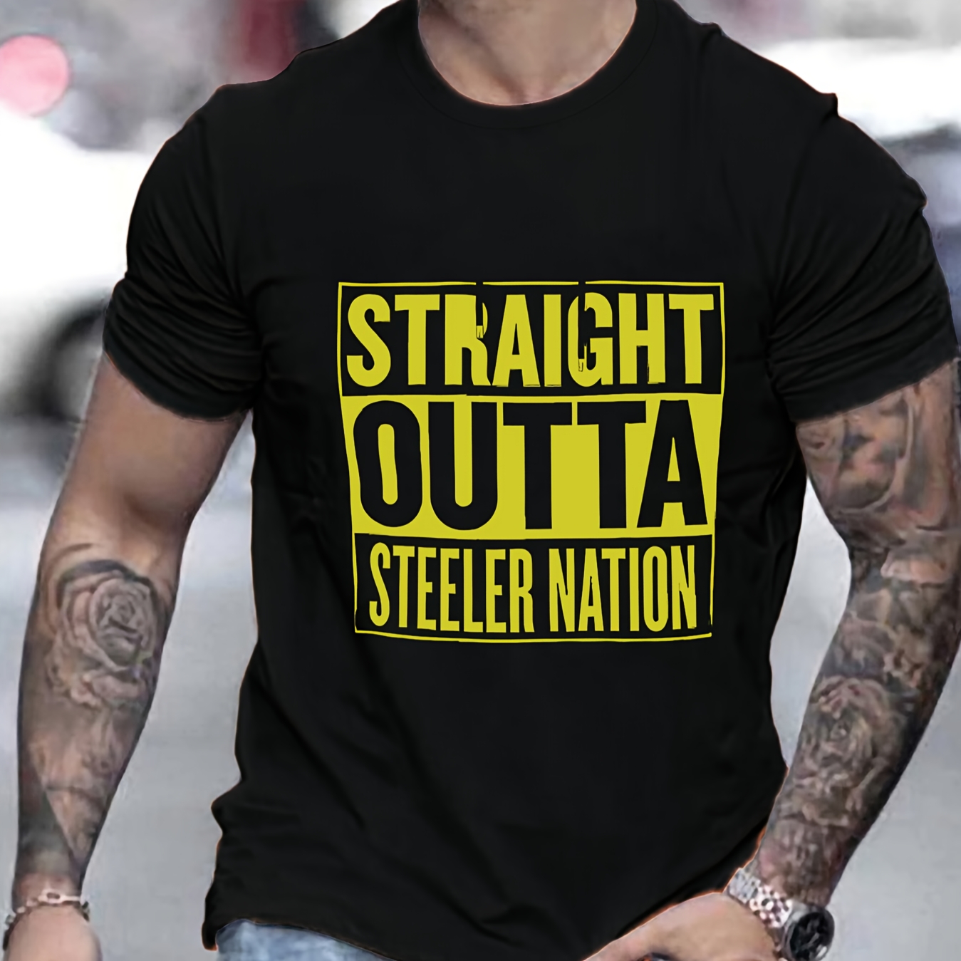 1pc Men's Casual Crew Neck T-shirt, " " Print, Polyester Knit Fabric, Slight Stretch, Regular Fit, Summer Fashion Top
1pc Men's Casual Crew Neck T-shirt, " " Print, Polyester Knit Fabric, Slight Stretch, Regular Fit, Summer Fashion Top