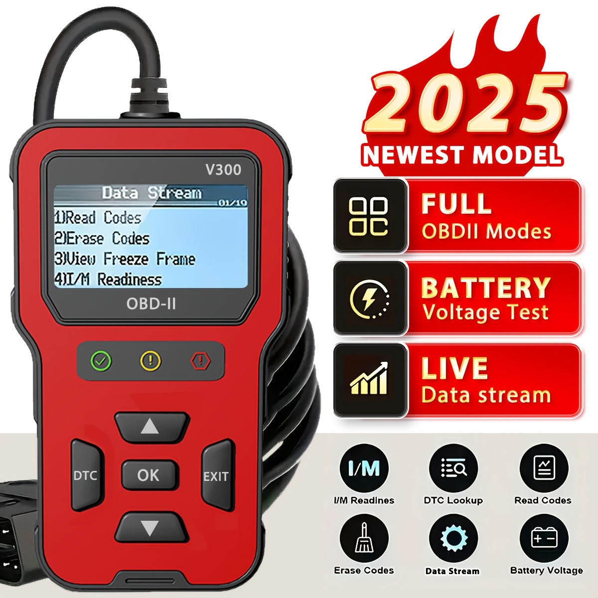 Rodedio Upgraded Version Of , Scanner, Usb Powered Car Fault Code Reader, Engine Tool For Obd Ii Vehicles , I/m Readiness, Battery Voltage Test, & Erase Functions, Without Battery
Rodedio Upgraded Version Of , Scanner, Usb Powered Car Fault Code Reader, Engine Tool For Obd Ii Vehicles , I/m Readiness, Battery Voltage Test, & Erase Functions, Without Battery