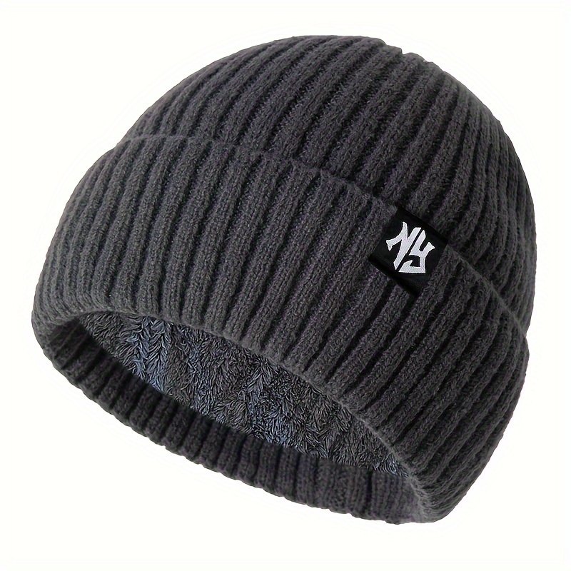 Cozy Fleece-lined Knit Beanie - Soft, Warm Ny Label Decor Solid Color Skull Cap For , Ideal Winter Outdoor Gift, Cold Weather Essential, Knit Hat
Cozy Fleece-lined Knit Beanie - Soft, Warm Ny Label Decor Solid Color Skull Cap For , Ideal Winter Outdoor Gift, Cold Weather Essential, Knit Hat