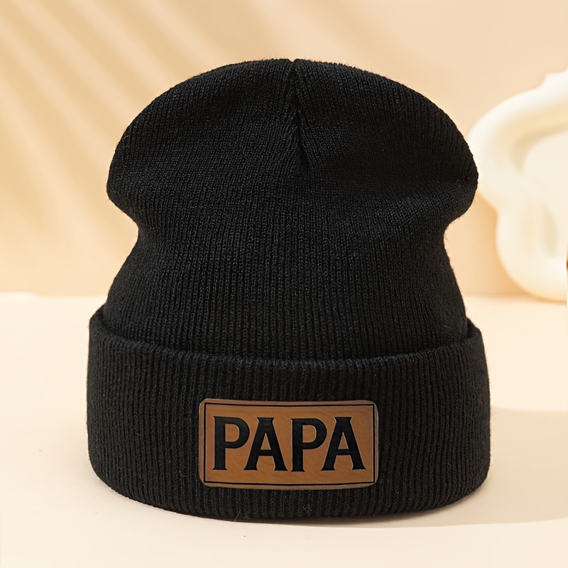 Men's Knitted Beanie Leather Patch - Warm Acrylic Winter Hat For Outdoor, Skiing & Casual Wear
Men's Knitted Beanie Leather Patch - Warm Acrylic Winter Hat For Outdoor, Skiing & Casual Wear
