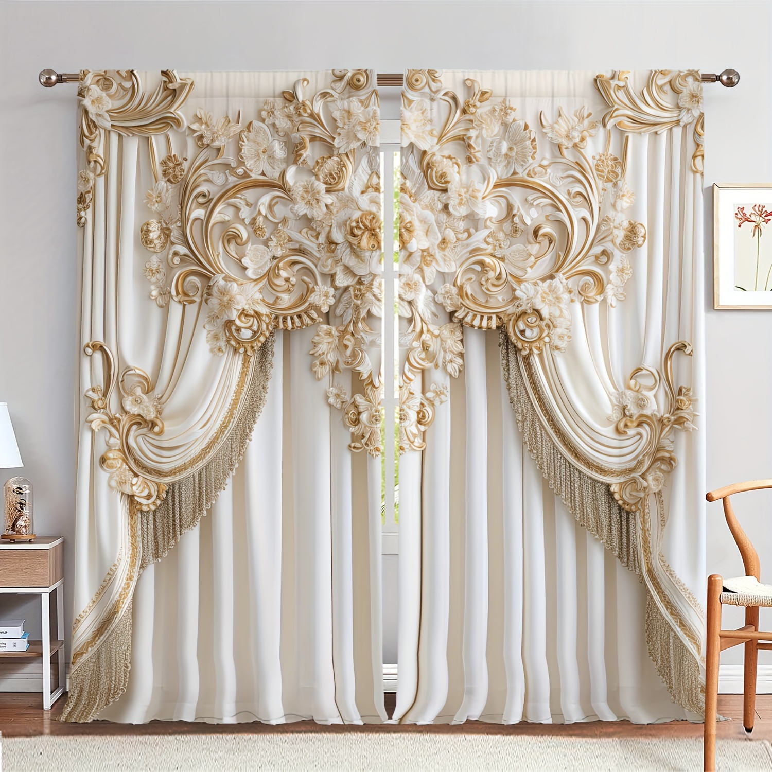 2pcs Luxury European Style Velvet Curtains, 3d Digital -filtering Drapes, Weave Cordless Rod Pocket Curtains For Living Room, Bedroom, And Office Decor
2pcs Luxury European Style Velvet Curtains, 3d Digital -filtering Drapes, Weave Cordless Rod Pocket Curtains For Living Room, Bedroom, And Office Decor