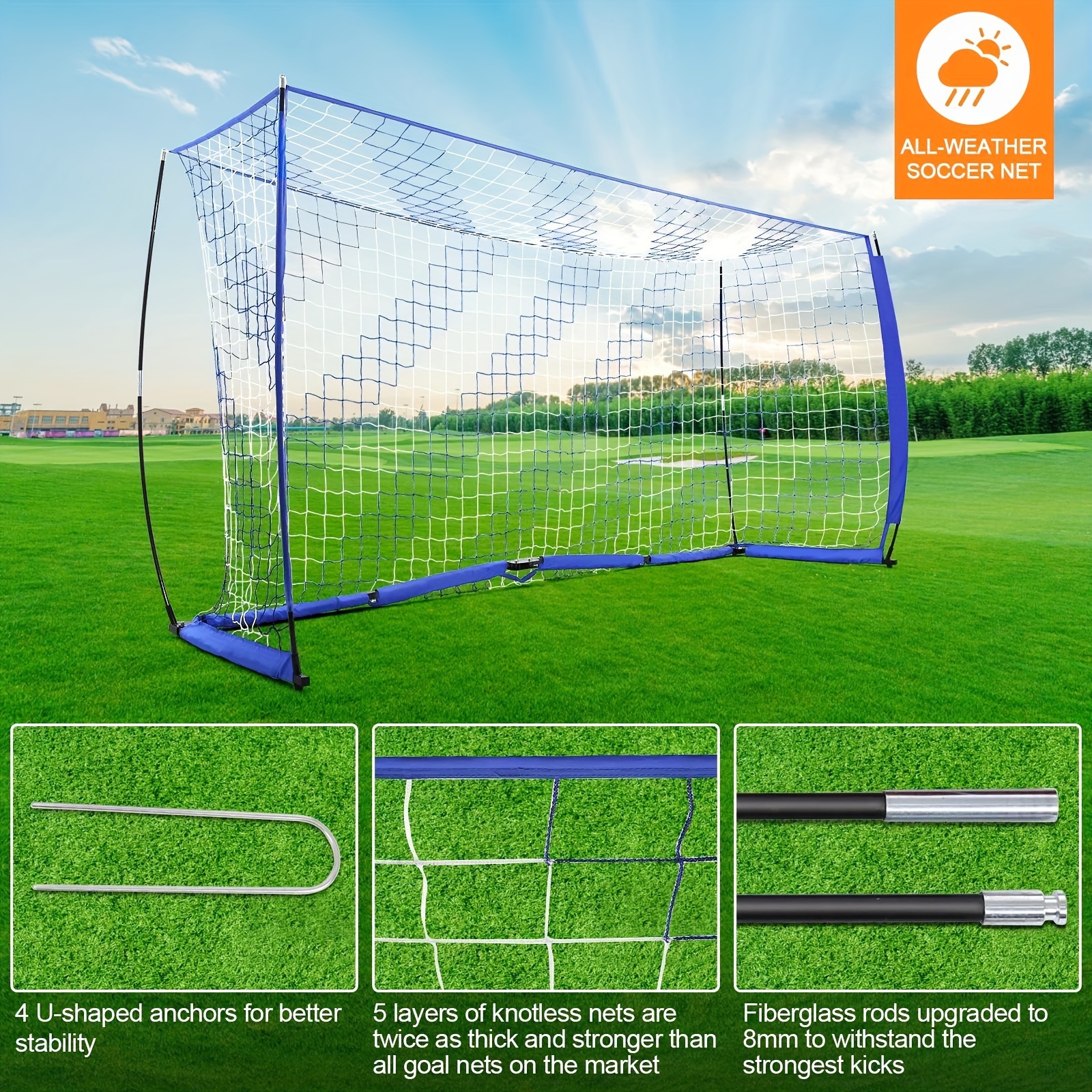Portable Football Goal Net 12ft X 6ft, Suitable For Backyard/practice/training, Football Goal Net With Heavy Duty Pole, Youth/adult Football Goal Net, Portable Football Goal Net Training
Portable Football Goal Net 12ft X 6ft, Suitable For Backyard/practice/training, Football Goal Net With Heavy Duty Pole, Youth/adult Football Goal Net, Portable Football Goal Net Training