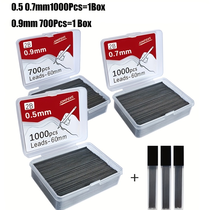 700-1000pcs/box Mechanical Pencil Lead 0.5 0.7 0.9mm 2b 60mm Art Drawing Automatic Pencil Replaceable Refills With 2 Tubes Stationery
700-1000pcs/box Mechanical Pencil Lead 0.5 0.7 0.9mm 2b 60mm Art Drawing Automatic Pencil Replaceable Refills With 2 Tubes Stationery