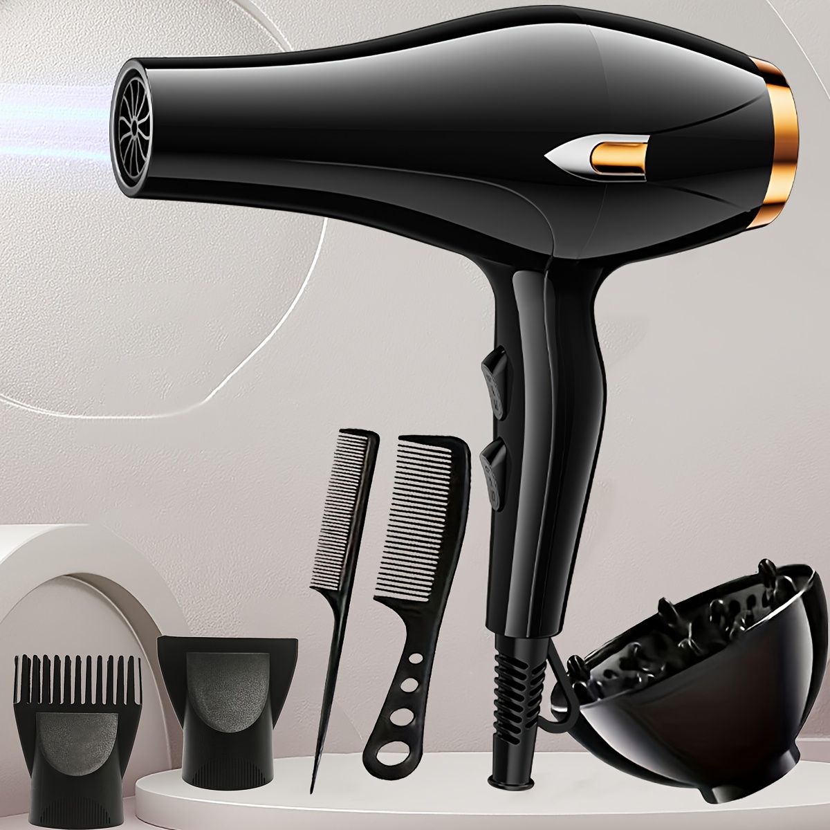 Morfone 6pcs Hair Dryer Set With Multiple Heating Settings And , Equipped With Diffuser, Nozzle, Comb, Suitable For Curly And Straight Hair, Ideal Christmas Gift For Women
Morfone 6pcs Hair Dryer Set With Multiple Heating Settings And , Equipped With Diffuser, Nozzle, Comb, Suitable For Curly And Straight Hair, Ideal Christmas Gift For Women