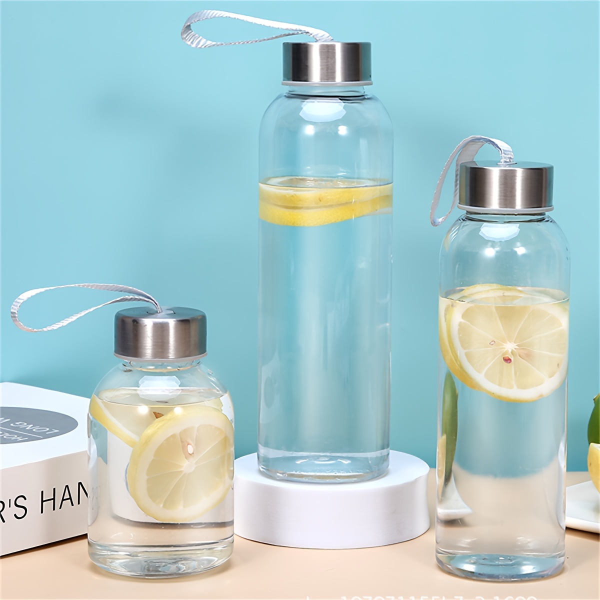 ·pc Glass Stylish Water Bottle With Stainless Steel Lid, Transparent Plastic Cup, Outdoor Sports Water Bottle, Travel Cup, Portable Space Cup For Students.
·pc Glass Stylish Water Bottle With Stainless Steel Lid, Transparent Plastic Cup, Outdoor Sports Water Bottle, Travel Cup, Portable Space Cup For Students.