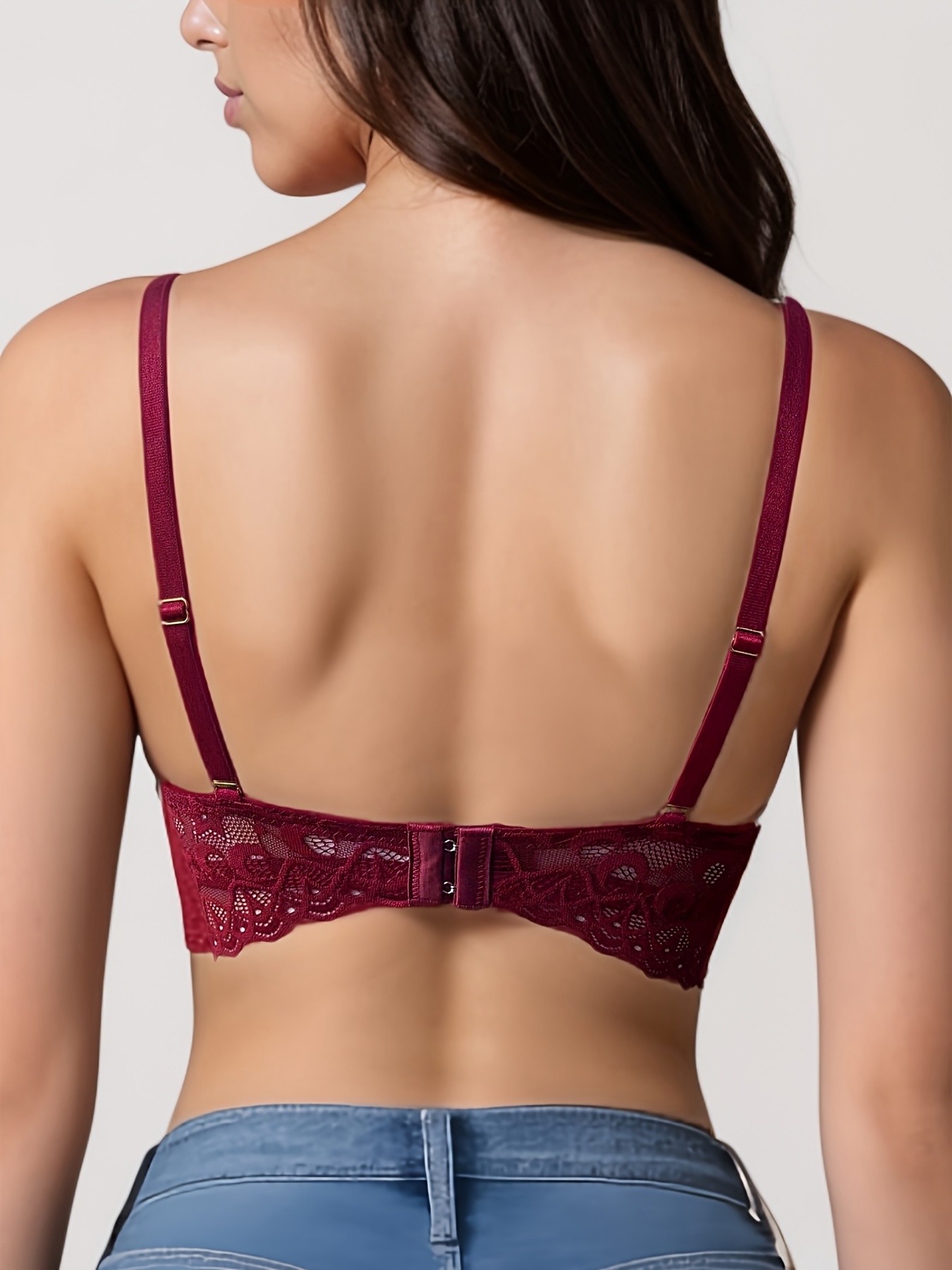 b4c0637c a3d8 44e5 b770 cd4e14fc3d99 Sexy Contrast Lace Women's Push-Up Lingerie Bra in Romantic Red