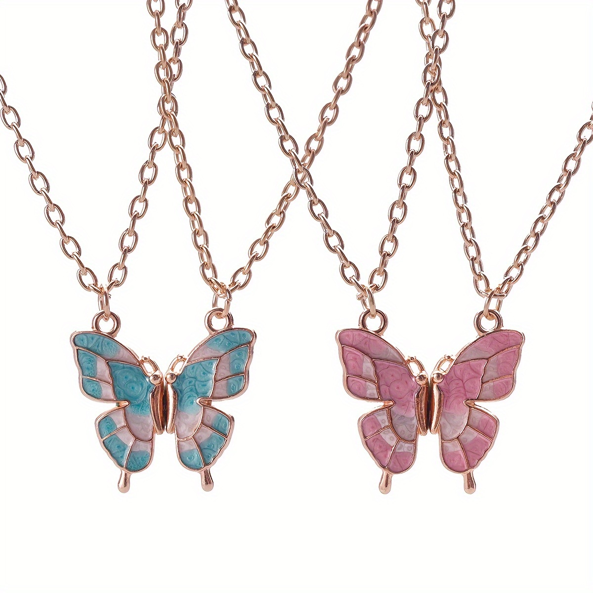 Ensemble de avec Pendentif Papillon pour Meilleures Amies - 2pcs, Bleu & Rose, Bijoux de Collier en de Élégant/, Cadeau pour Femmes
Ensemble de avec Pendentif Papillon pour Meilleures Amies - 2pcs, Bleu & Rose, Bijoux de Collier en de Élégant/, Cadeau pour Femmes