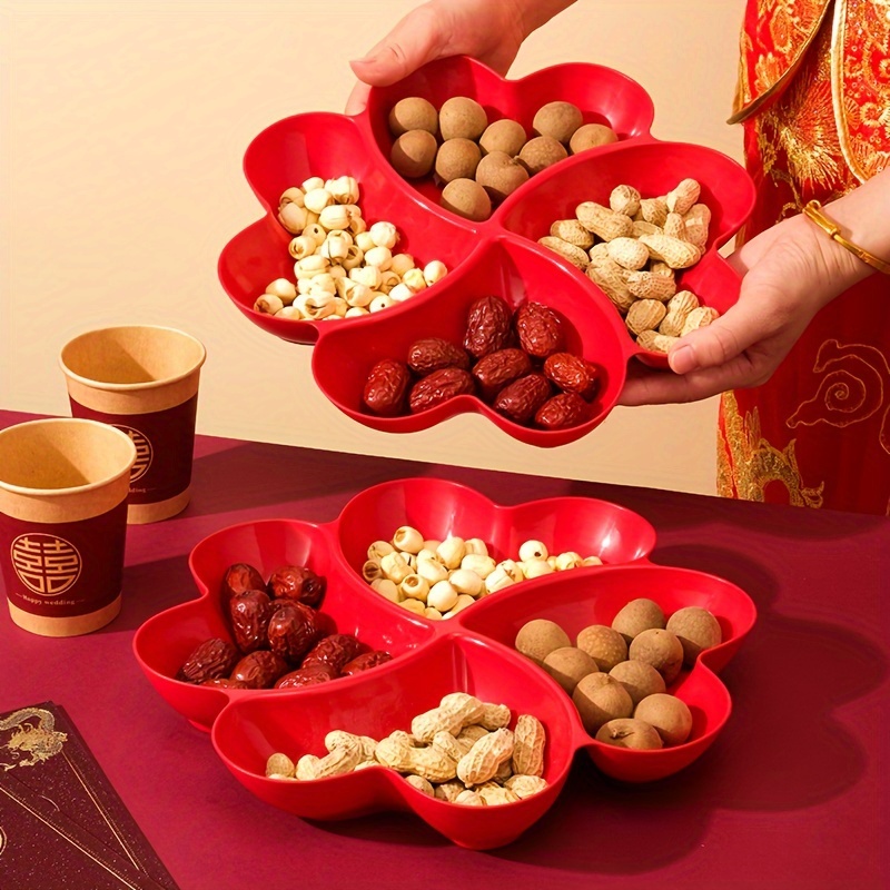 1pc Heart-shaped 4-section Snack Serving Tray, Plastic , Divided Snack Tray, With Nuts, Candy, Dried Fruits, Salad For Wedding, Engagement, Diwali, Use
1pc Heart-shaped 4-section Snack Serving Tray, Plastic , Divided Snack Tray, With Nuts, Candy, Dried Fruits, Salad For Wedding, Engagement, Diwali, Use