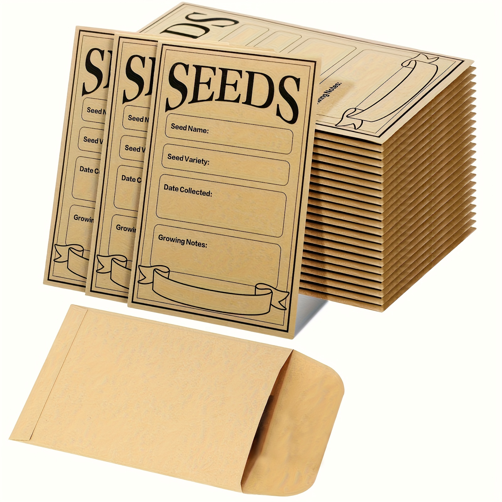 50/100pcs Brown Paper Seed Envelopes, Resealable, With Secure Tiny Envelopes, For Collection Of Vegetable Seeds
50/100pcs Brown Paper Seed Envelopes, Resealable, With Secure Tiny Envelopes, For Collection Of Vegetable Seeds